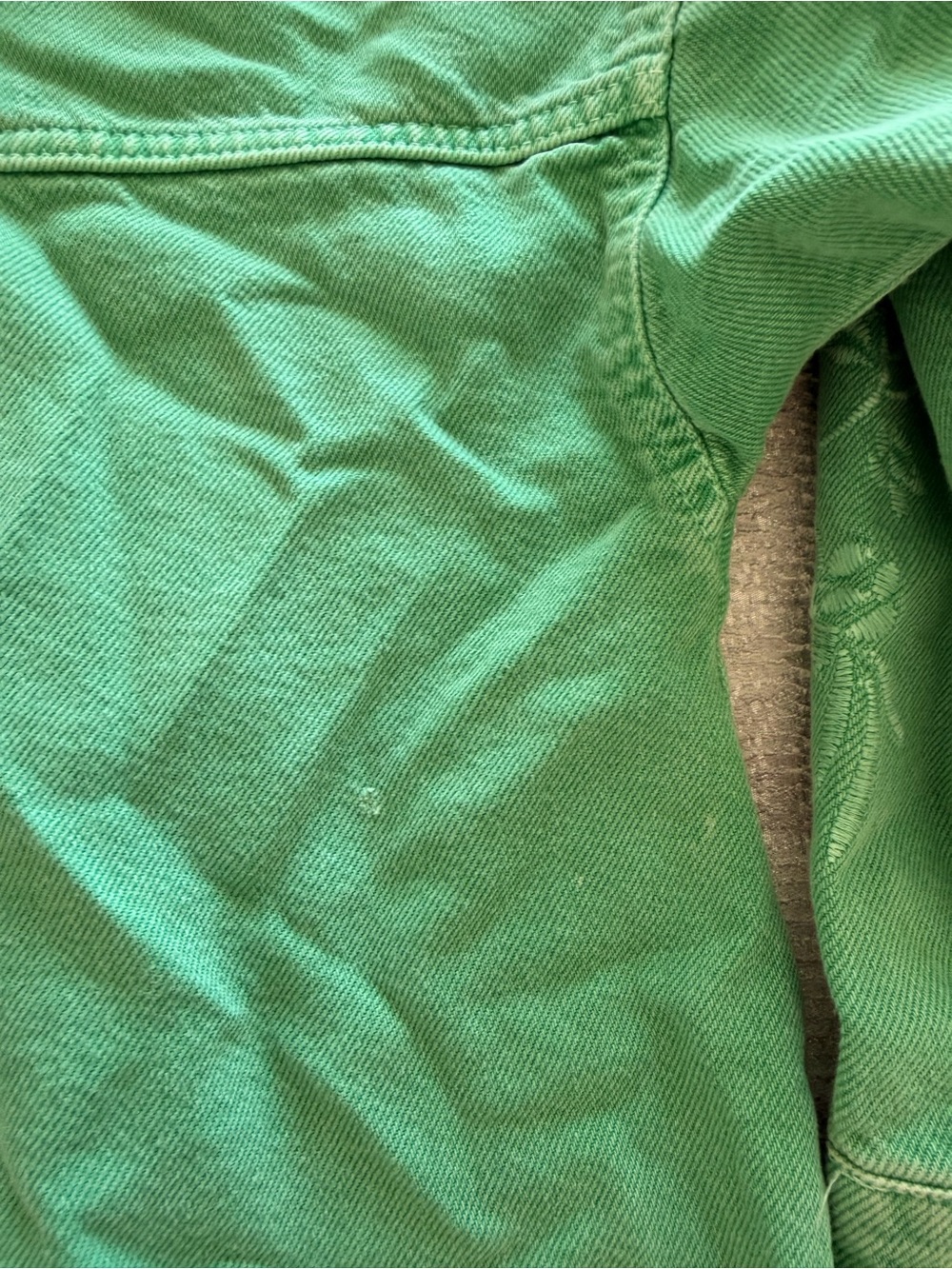Zara Green Embroidered Snap-Front Denim Shirt Jacket Size 9-10 - Picture 12 of 12